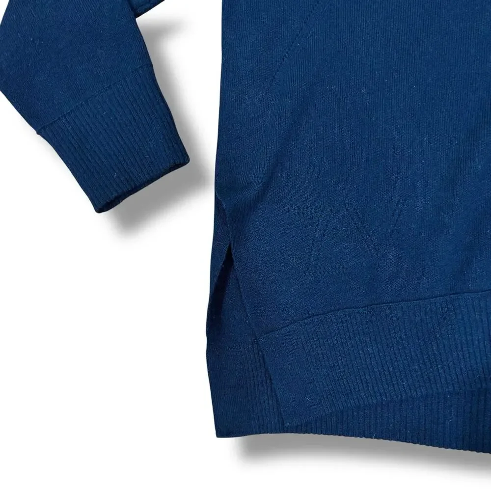 Zadig Voltaire Men’s Size M L XL Navy Blue Merino Wool Quarter Zip Sweater